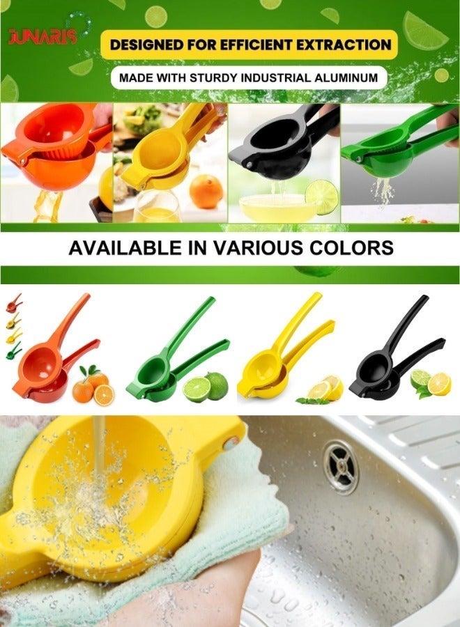 جوناريس عصارة ليمون - عصارة ليمون - أداة يدوية معدنية لعصر الليمون والليمون الحامض، أدوات مطبخ لعصارة الحمضيات وآمنة للغسل في غسالة الأطباق - Image 3